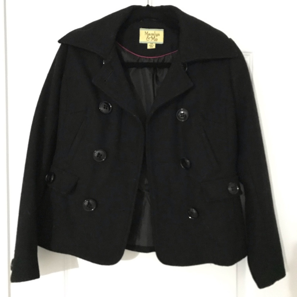 Black Cropped Pea Coat